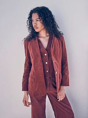 Women's Corduroy Blazer Madder Brown