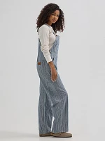 Women's Straight Leg Stripe Bib Overall Dark Pinstripe