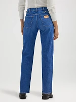 Women's Sunset Mid Rise Straight Jean Electric Blue