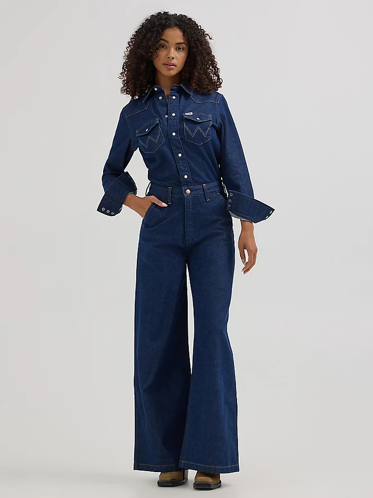 Women's Trouser Coverall Aged Blue