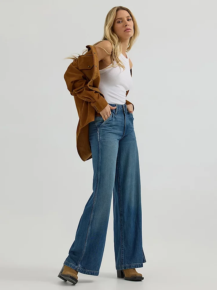 Women's High Rise Trouser Jean Grease Blue