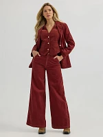 Women's High Rise Trouser Corduroy Jean Madder Brown