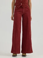 Women's High Rise Trouser Corduroy Jean Madder Brown