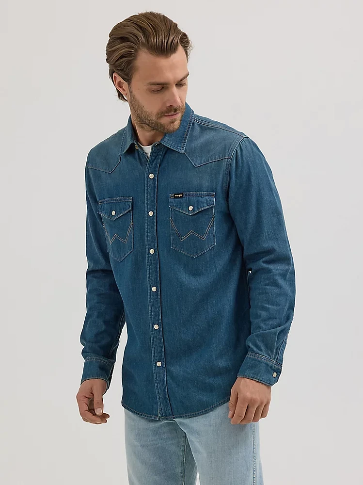 Men's Iconic Cowboy Wash Denim Shirt Tobacco