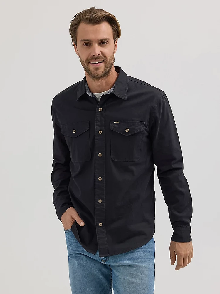 Men's Wrangler® Epic Soft™ Stretch Twill Shirt Caviar