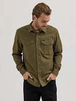 Men's Wrangler® Epic Soft™ Stretch Twill Shirt Ivy Green