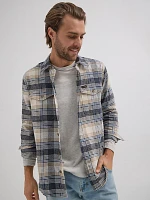 Men's Brushed Flannel Plaid Shirt Sargasso Sea