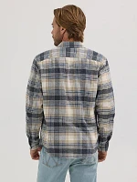 Men's Brushed Flannel Plaid Shirt Sargasso Sea