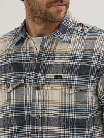 Men's Brushed Flannel Plaid Shirt Sargasso Sea