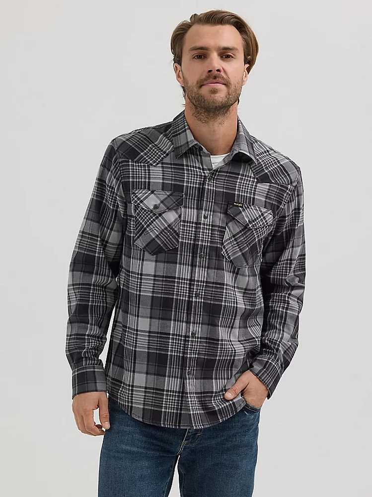 Men's Broken Twill Plaid Shirt Dark Shadow