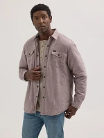 Men's Sherpa Lined Heathered Shirt Jacket Peppercorn