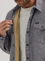 Men's Sherpa Lined Heathered Shirt Jacket Obsidian