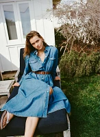 Wrangler + STAUD The Shirtdress Mid Blue