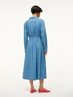 Wrangler + STAUD The Shirtdress Mid Blue