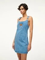 Wrangler + STAUD The Overall Mini Dress Mid Blue