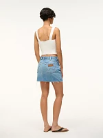 Wrangler + STAUD The Mini Skirt Mid Blue