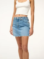 Wrangler + STAUD The Mini Skirt Mid Blue