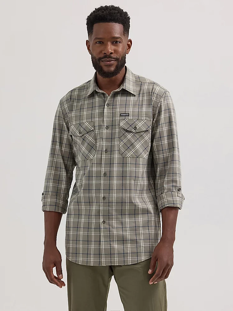 Men's Outdoor Utility Plaid Shirt Cabernet Storm