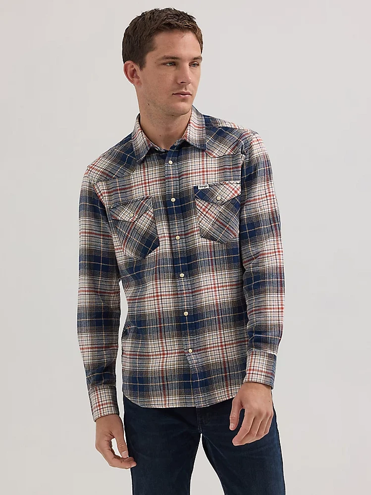 Men's Western Shirt Navy Red