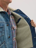 ICONS 124MJ Mens Sherpa Denim Jacket:Sage Wash:L