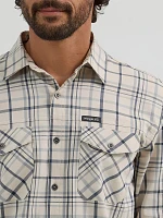 Men's Outdoor Utility Plaid Shirt Zinfandel Cream