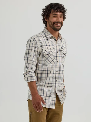 Men's Outdoor Utility Plaid Shirt Zinfandel Cream