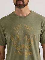 Men's Steer Skull Graphic T-Shirt Deep Lichen Green