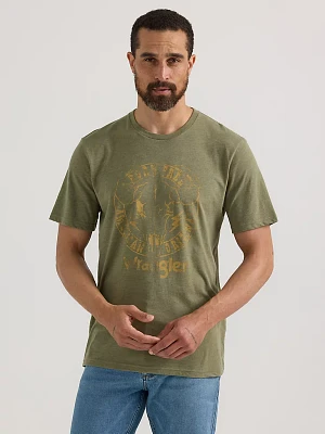 Men's Steer Skull Graphic T-Shirt Deep Lichen Green