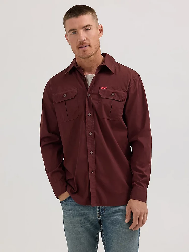 Men's Relaxed Fit Stretch Shirt Bitter Chocolate