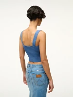 Wrangler + STAUD The Overall Knit Top Denim Blue