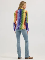 Wrangler x Lainey Wilson Rainbow Bandana Western Snap Shirt Rodeo Ben