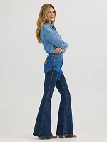 Wrangler x Lainey Wilson Western Chap Bell Bottoms Tonal Blue