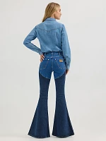 Wrangler x Lainey Wilson Western Chap Bell Bottoms Tonal Blue