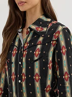 Wrangler x Lainey Wilson Classic Checotah Western Snap Shirt Black