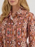 Wrangler x Lainey Wilson Chestnut Checotah Western Snap Shirt Brown