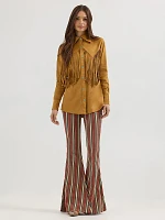 Wrangler x Lainey Wilson Fringe Snap Shirt Bone Brown