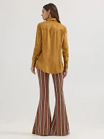 Wrangler x Lainey Wilson Fringe Snap Shirt Bone Brown