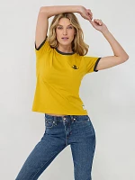 Wrangler x Lainey Wilson Farms Slim Ringer Tee Nugget Gold