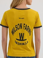 Wrangler x Lainey Wilson Farms Slim Ringer Tee Nugget Gold