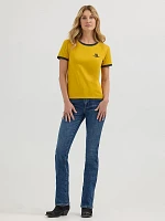 Wrangler x Lainey Wilson Farms Slim Ringer Tee Nugget Gold