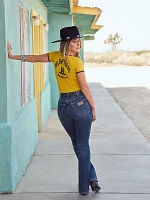 Wrangler x Lainey Wilson Farms Slim Ringer Tee Nugget Gold