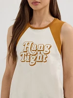 Wrangler x Lainey Wilson Hang Tight Tank Egret & Cathay Spice