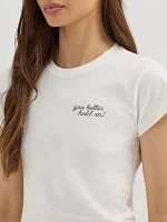 Wrangler x Lainey Wilson Hold On Shrunken Band Tee White