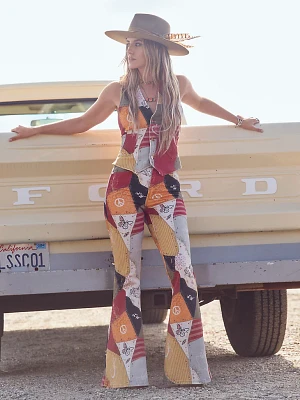 Wrangler x Lainey Wilson Printed Patchwork Bell Bottoms Sundown