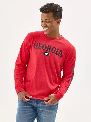 Men's Wrangler Collegiate Rattler Long Sleeve T-Shirt University Of Georgia