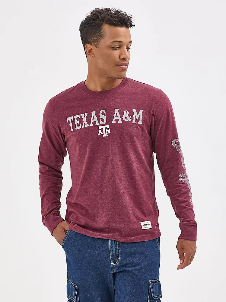 Men's Wrangler Collegiate Rattler Long Sleeve T-Shirt Texas A&M