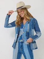 Wrangler x Lainey Wilson Patchwork Blazer Blue