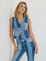 Wrangler x Lainey Wilson Patchwork Vest Blue