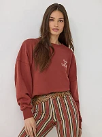 Wrangler x Lainey Wilson Thank Ya Friend Crew Sweatshirt Henna