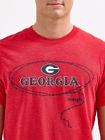 Men's Wrangler Collegiate Barb Wire T-Shirt University Of Georgia